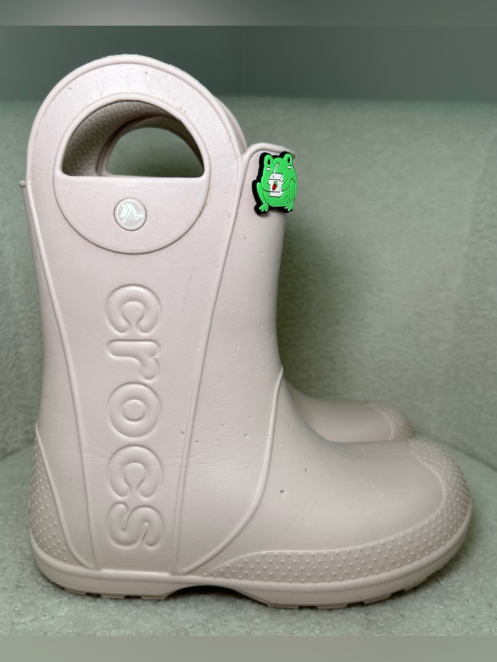 Crocs Handle It Rain Boots Pink Crush J3 Kids Waterproof Rain Boots Cute Jibbitz
